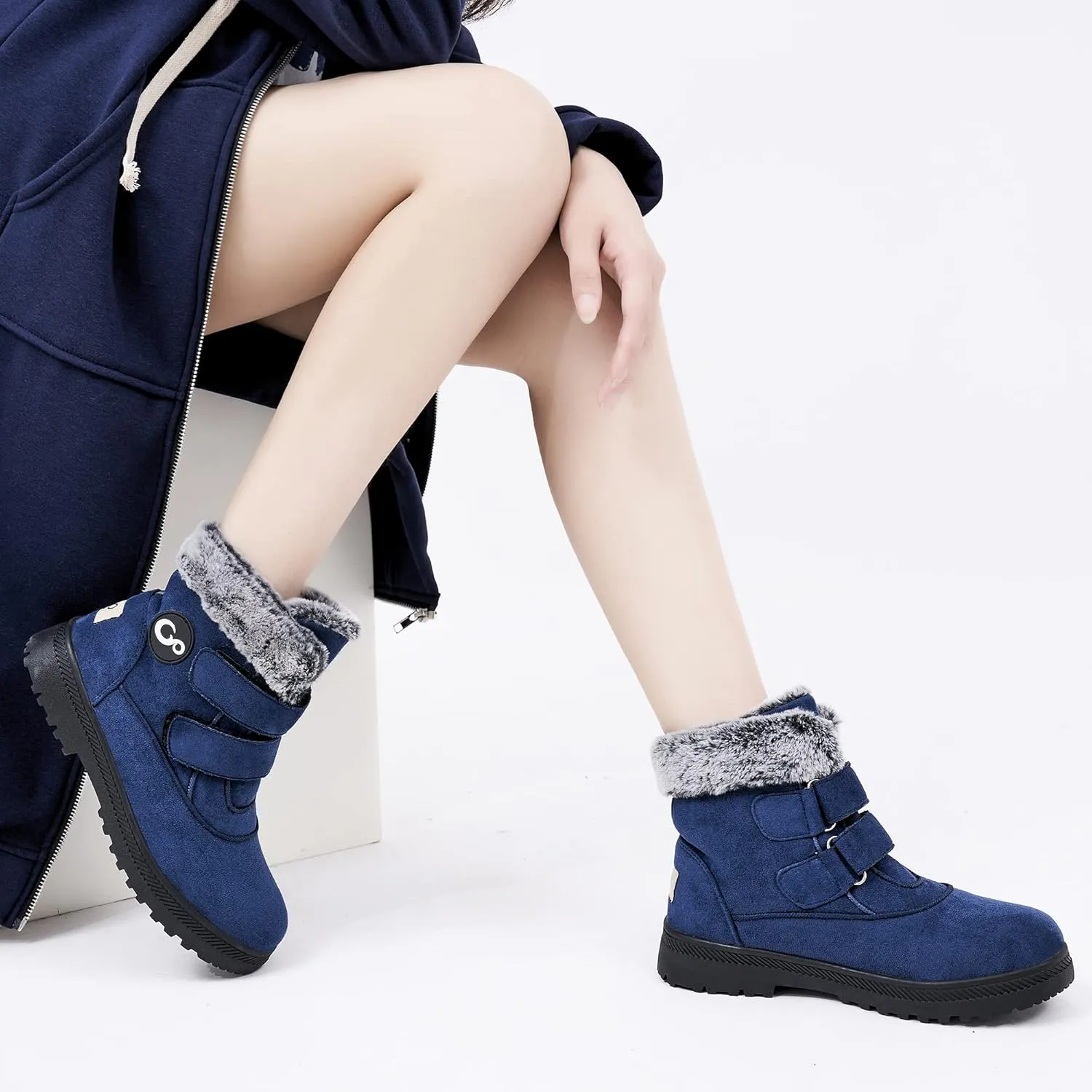 FUDYNMALC Women Winter Snow Boots: Warm Fur Lined Womens Ankle Booties - Comfortable Walking Outdoor Boot Cute