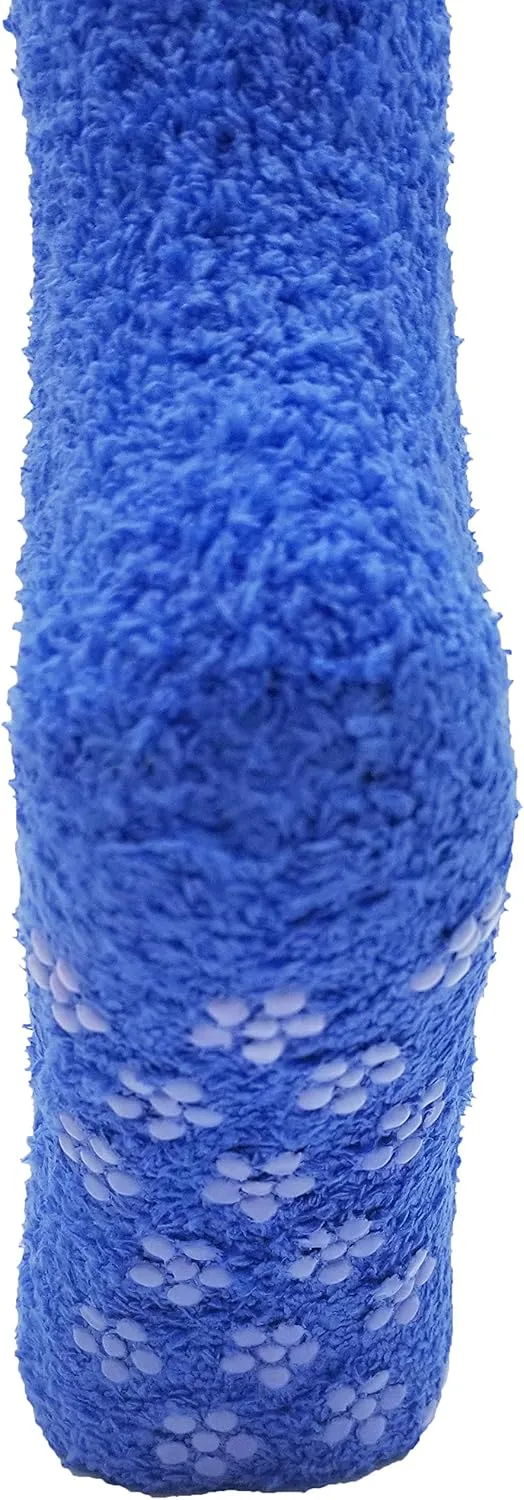 Fuzzy Socks, 12 Pairs Womens Girls, Non-Skid Gripper Bottom Warm Winter Holiday Slipper Bulk Pack