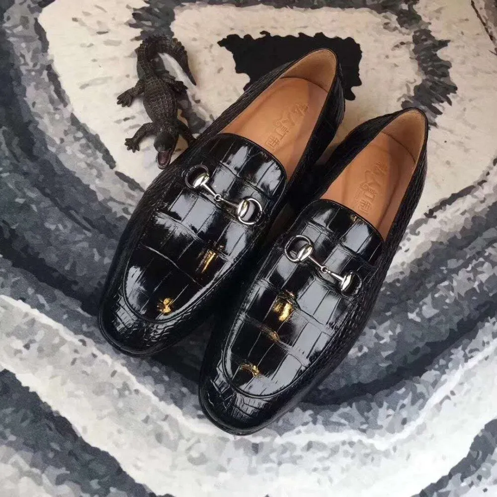 GENUINE CROCODILE HORSEBIT LOAFERS