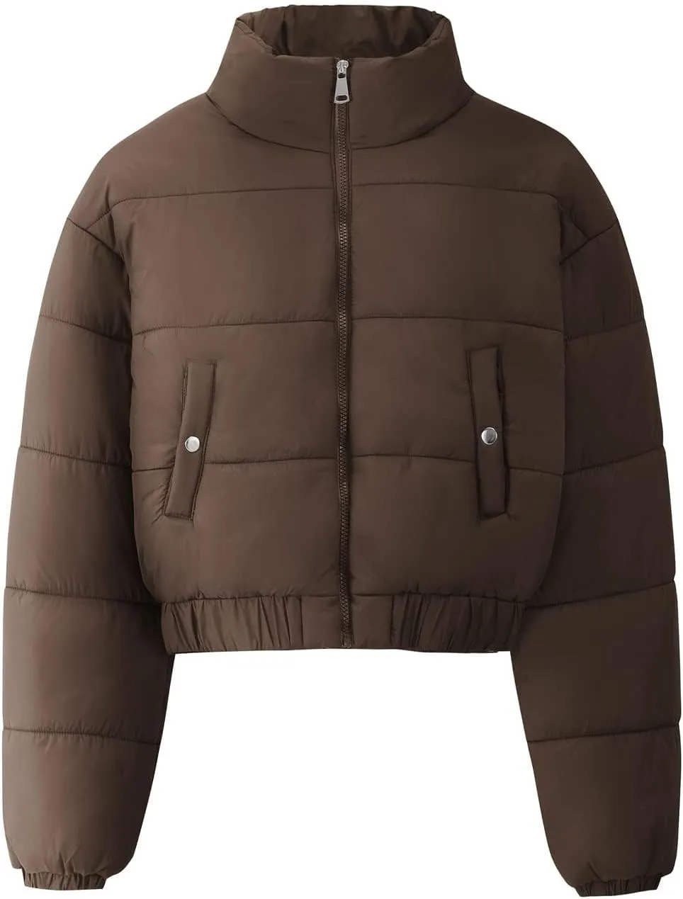 Gihuo Women' s Cropped Quilted Puffer Jacket Outerwear Coats