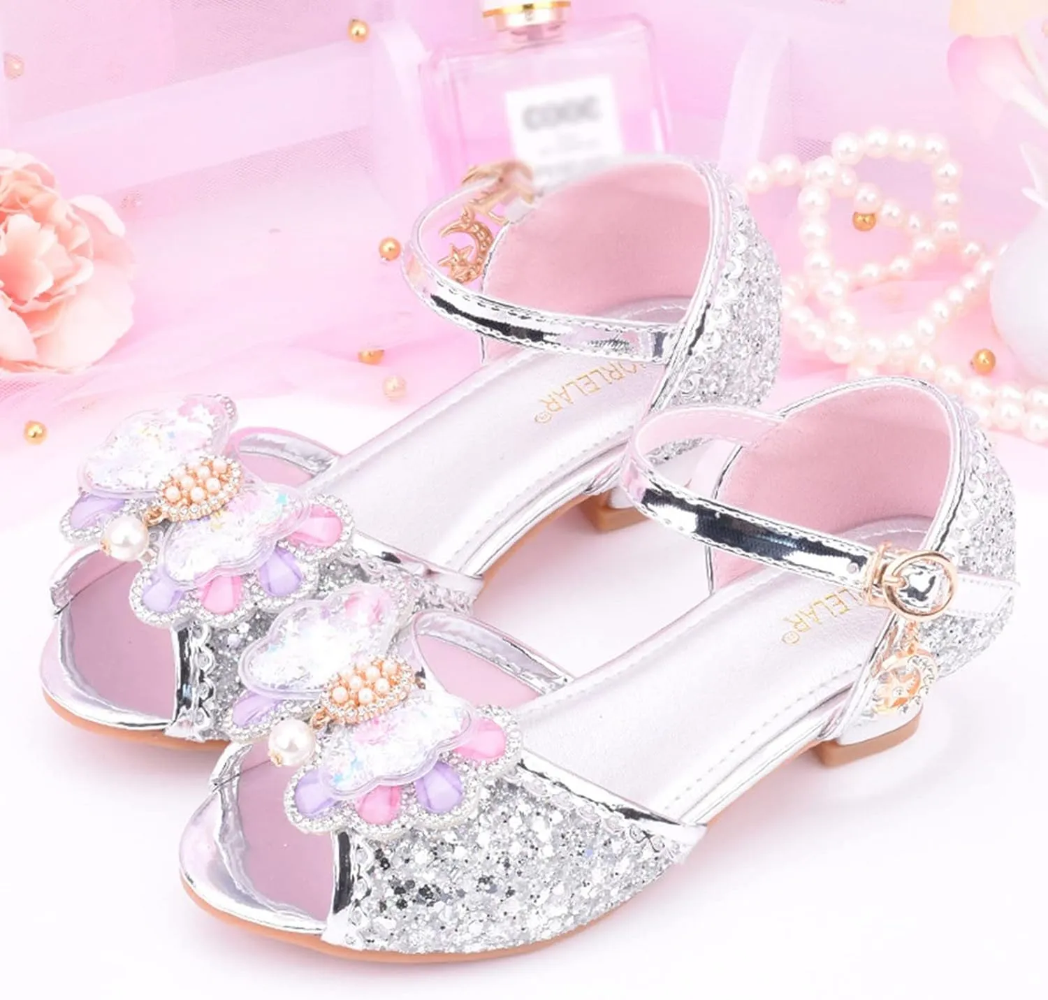 Girls Dress Shoes Toddler Bow Party Wedding Pumps Open Toe High Heels for Girls Toddler Kids Infant