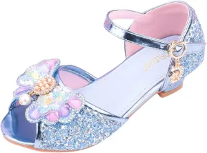 Girls Dress Shoes Toddler Bow Party Wedding Pumps Open Toe High Heels for Girls Toddler Kids Infant
