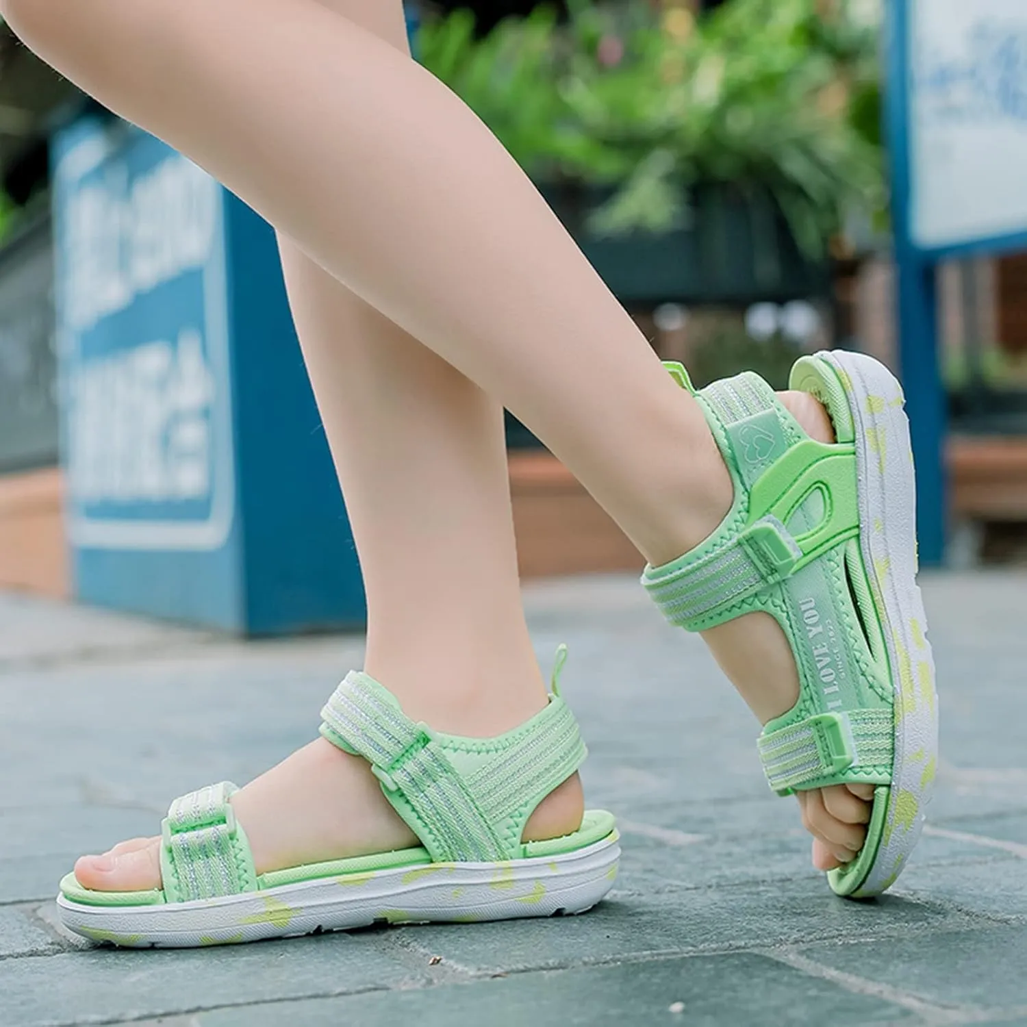 Girl's Walking Sandals Kids Adjustable Straps Open Toe Sport Sandals Toddler Summer Anti-Slip Outdoor Casual Shoes