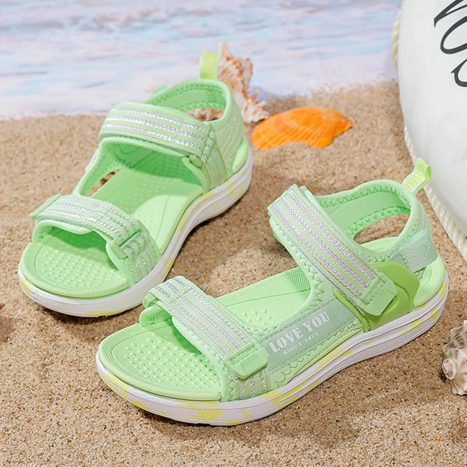 Girl's Walking Sandals Kids Adjustable Straps Open Toe Sport Sandals Toddler Summer Anti-Slip Outdoor Casual Shoes