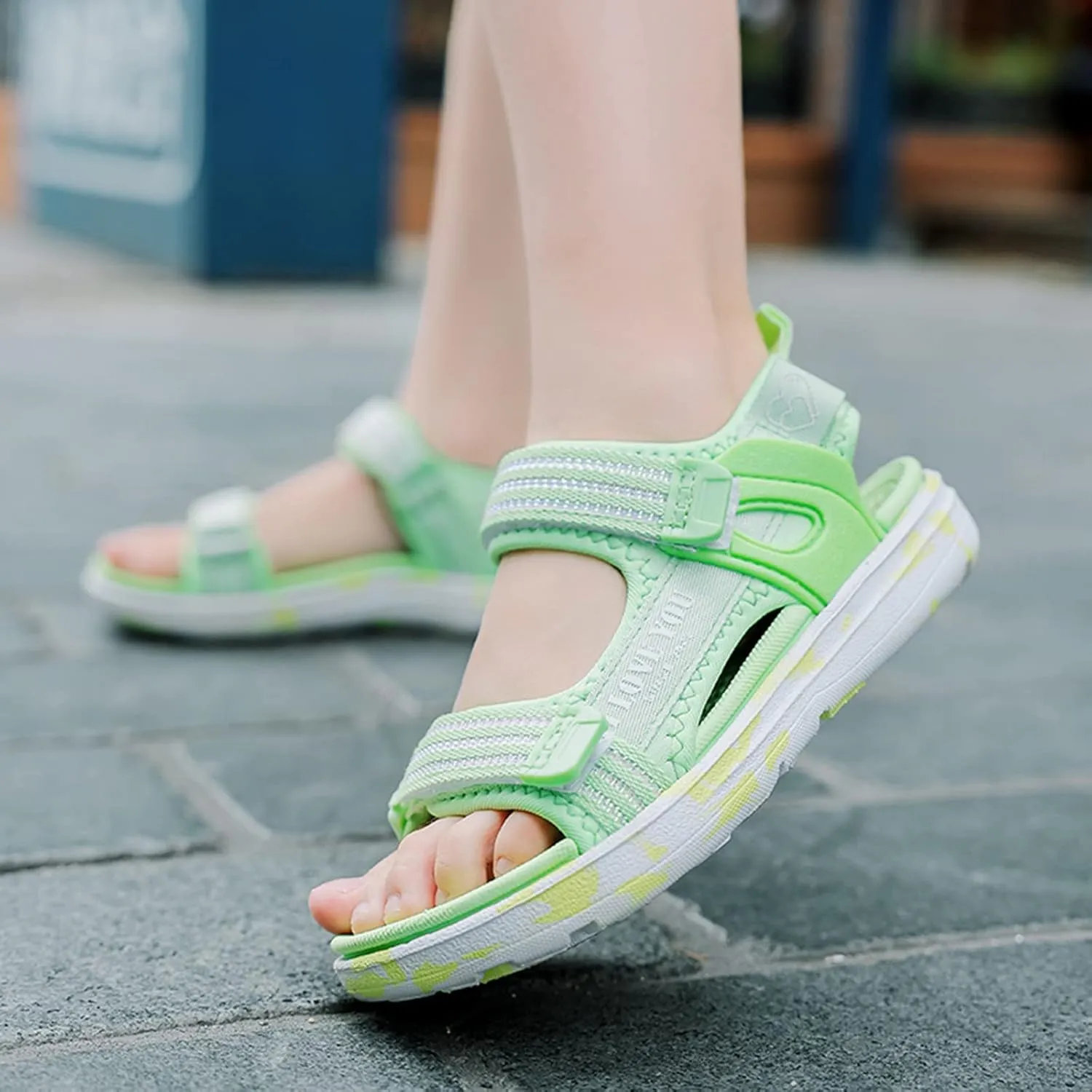 Girl's Walking Sandals Kids Adjustable Straps Open Toe Sport Sandals Toddler Summer Anti-Slip Outdoor Casual Shoes