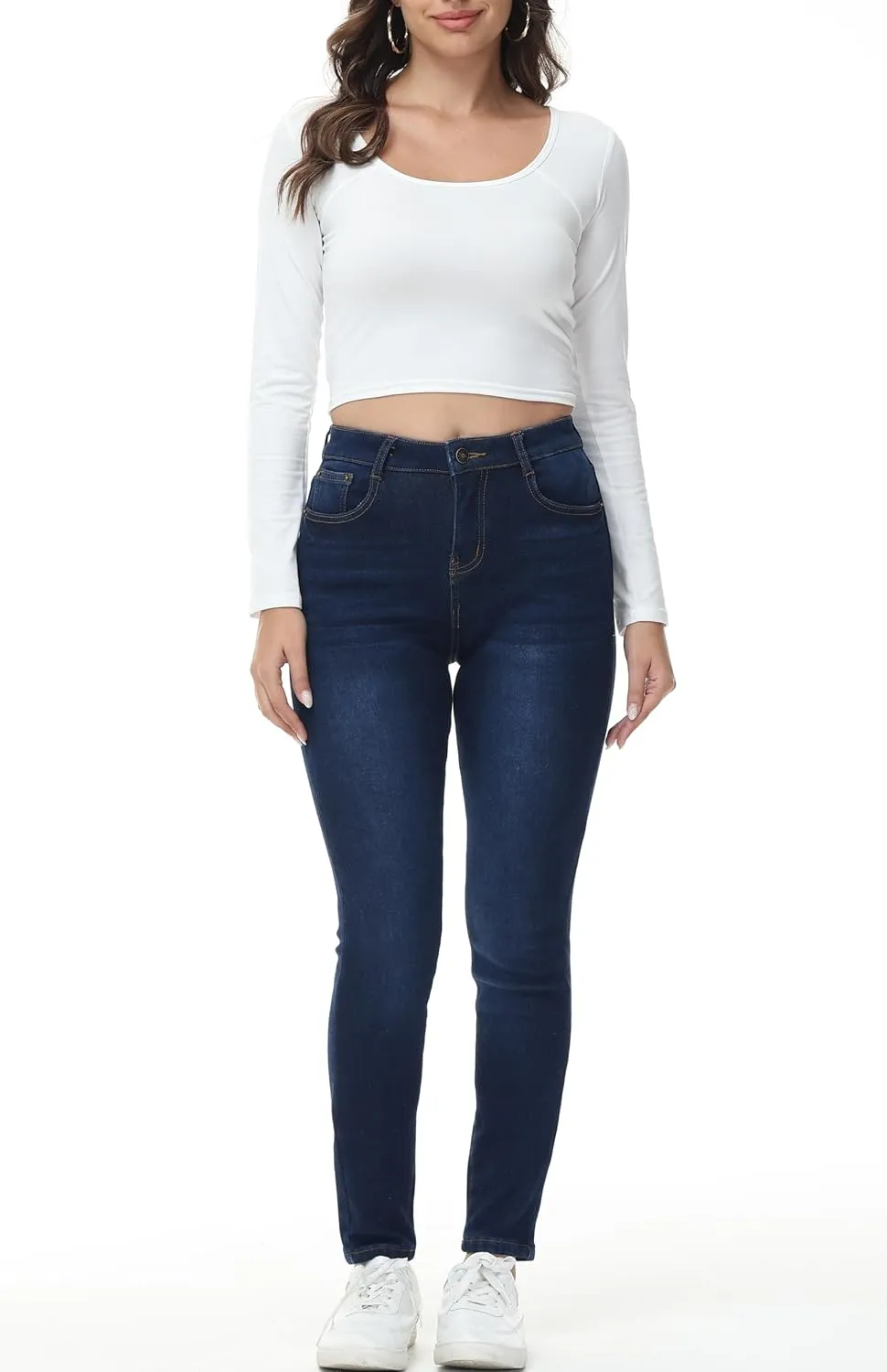 GUNLIRE Women's Fleeced Lined Jeans Winter Skinny Fit High Waisted Thicken Stretch Thermal Warm Pants