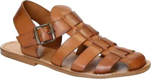 Handmade in Italy Mens Franciscan Sandals in Dark Brown Leather