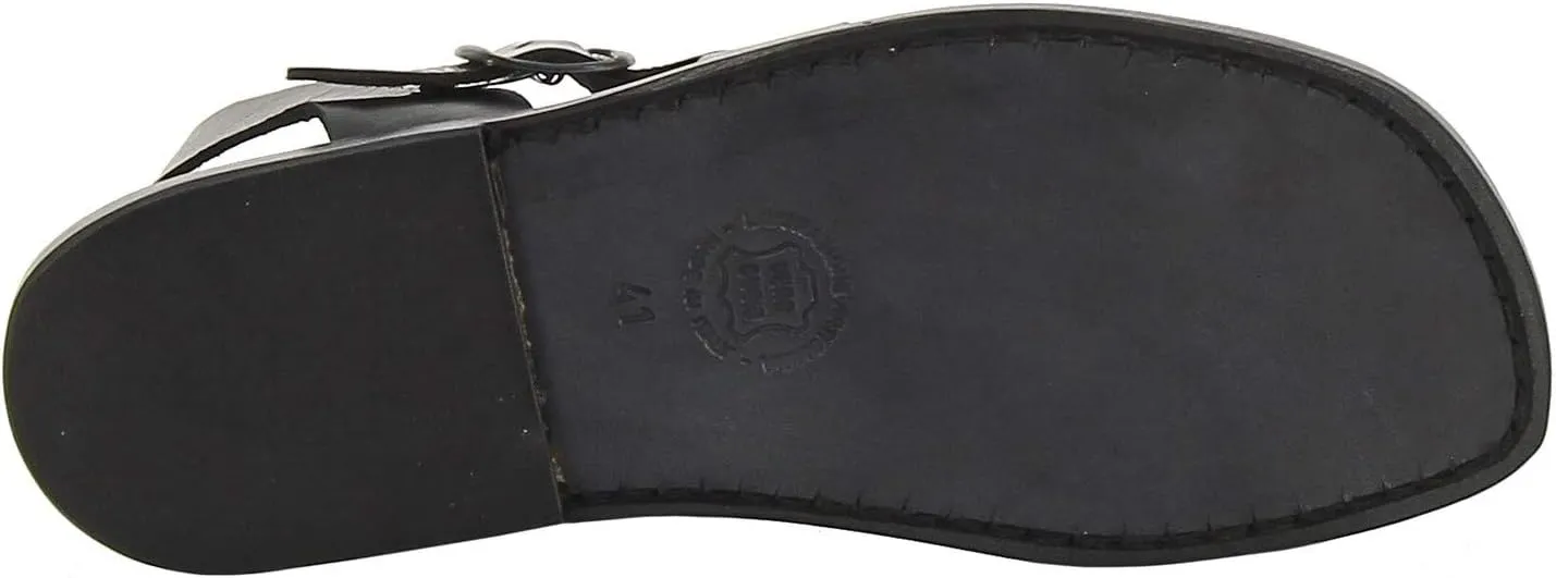 Handmade in Italy Mens Sandals in Dark Brown Leather