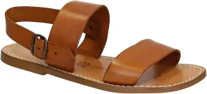 Handmade Mens Sandals in Dark Brown Leather Made in Italy