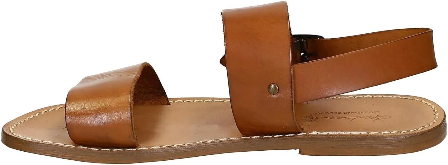 Handmade Mens Sandals in Dark Brown Leather Made in Italy
