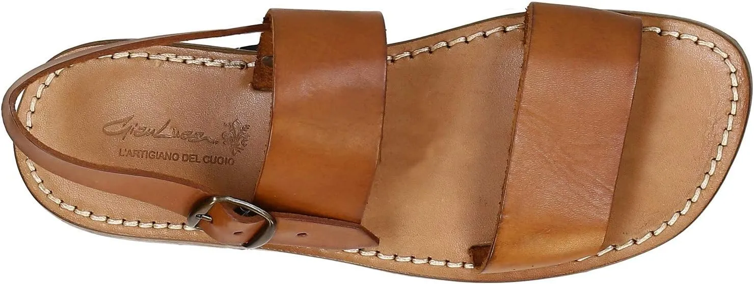Handmade Mens Sandals in Dark Brown Leather Made in Italy