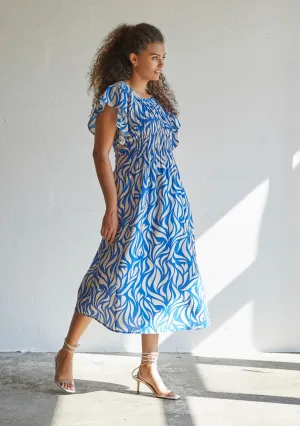 Harlee s/s Dress - Blue Floating