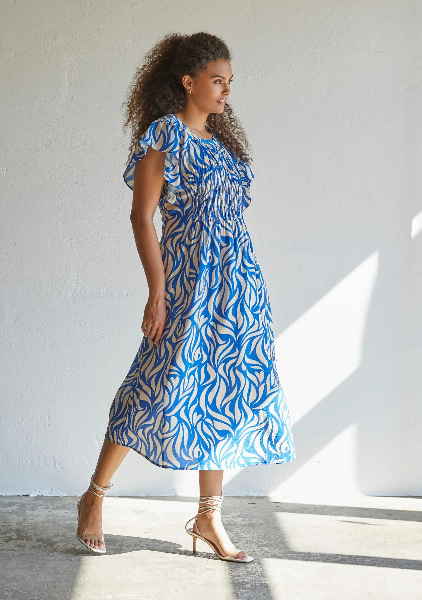 Harlee s/s Dress - Blue Floating