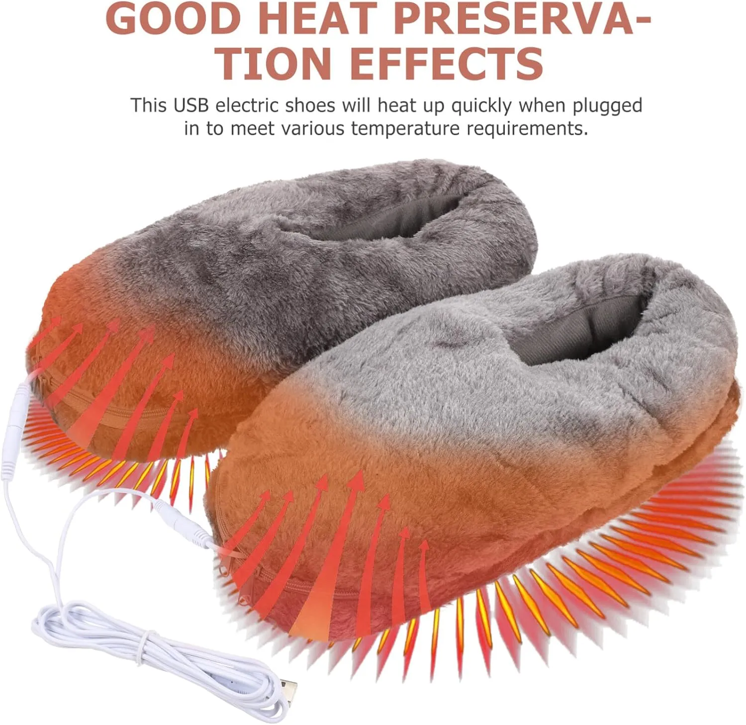 Heated Slippers Foot Warming Shoes Electric Warm Shoes Winter Footwear for Cold Days