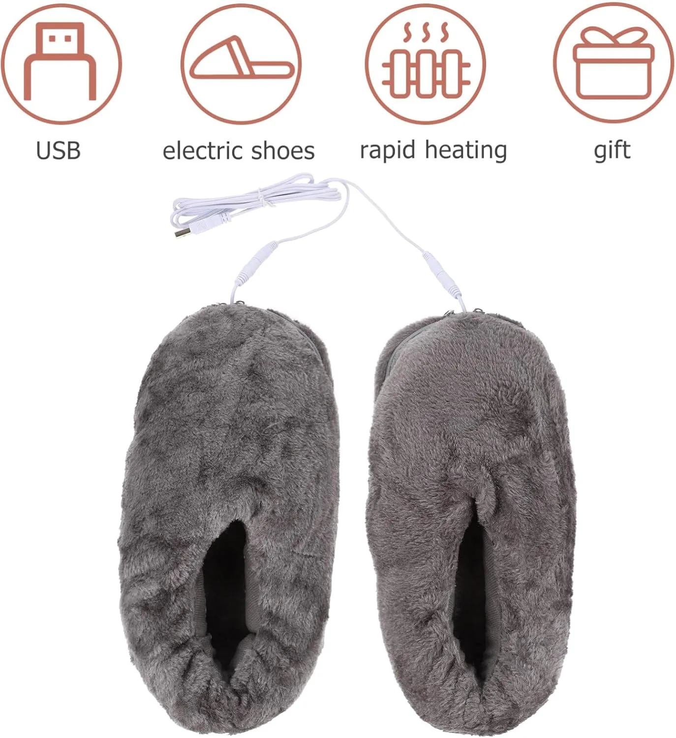 Heated Slippers Foot Warming Shoes Electric Warm Shoes Winter Footwear for Cold Days