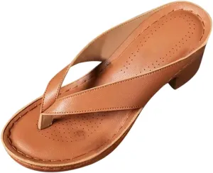 Heels for Women Flip Flops Block Low Heel Thong Sandals Summer Dressy Orthopedic Sandal Arch Support Slip On Heels