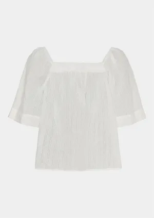 Heidi Smock Blouse - White