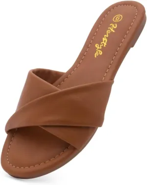 Herstyle Women’s Flat Sandals 2025 – Comfortable Dressy Slide Sandals | Cushioned Slip-On Summer Casual Sandals with Open Toe for Beach, Travel & Everyday Wear