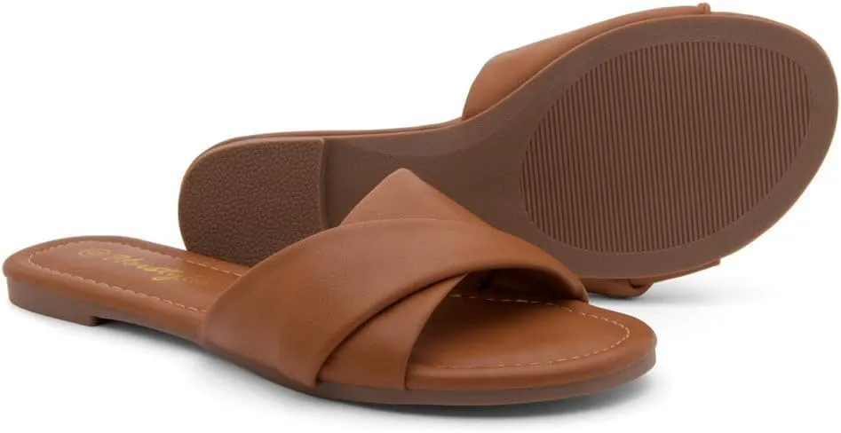 Herstyle Women’s Flat Sandals 2025 – Comfortable Dressy Slide Sandals | Cushioned Slip-On Summer Casual Sandals with Open Toe for Beach, Travel & Everyday Wear