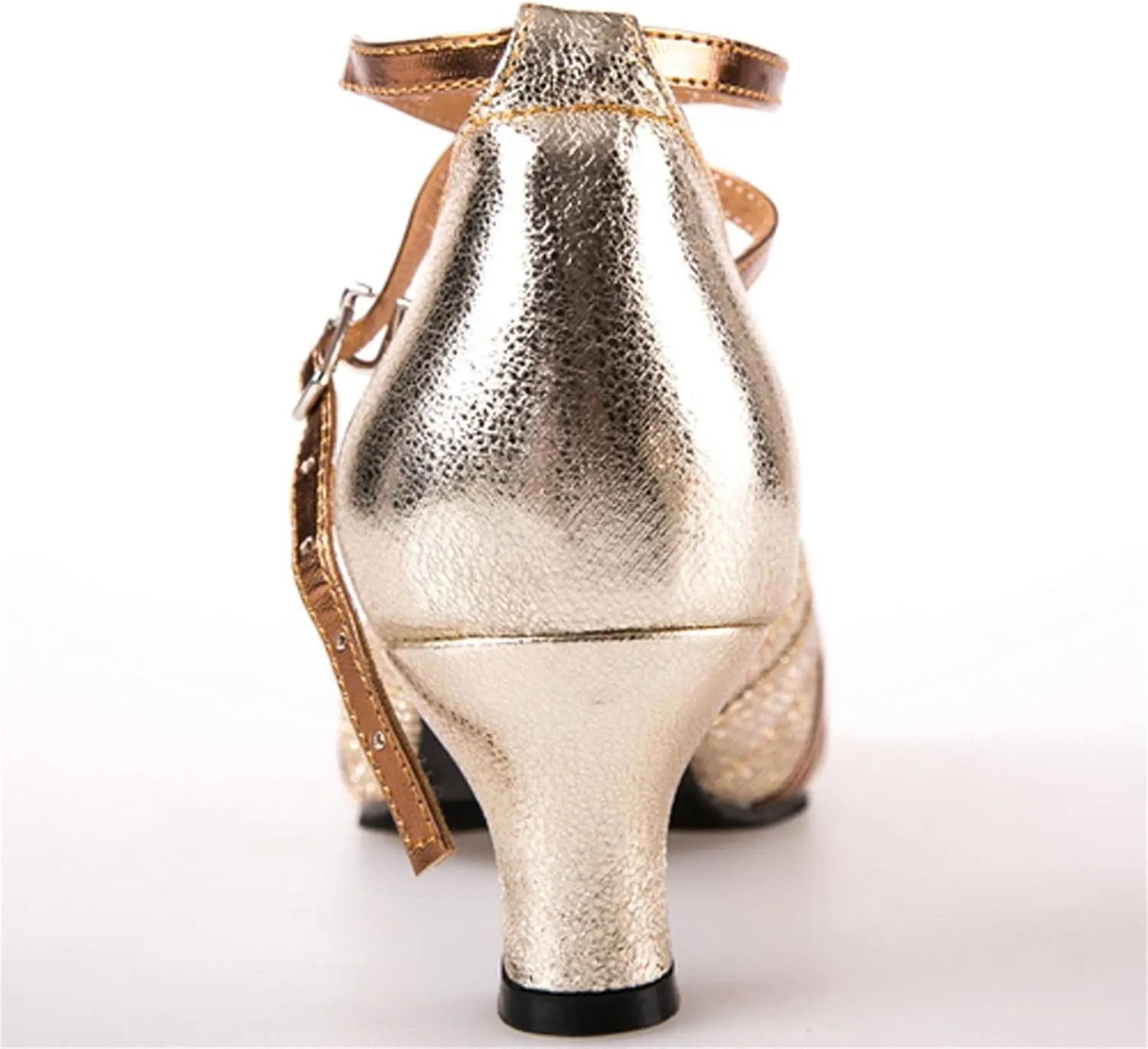 High Heels for Women Latin Dance Shoes Open Toe Heels with Ankle Strap Satin Ballroom Practice Performance Shoes