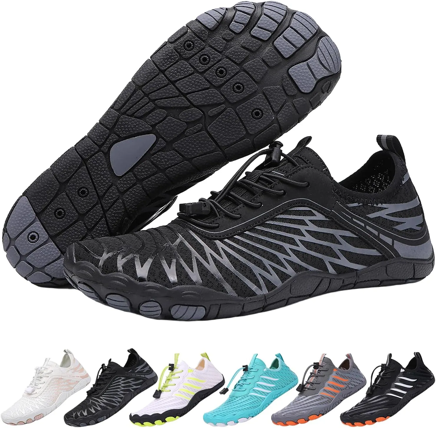 Hiking Barefoot Shoes for Women Men, Non-Slip Water Shoes Unisex, Grounded Footwear Quickdry Wide Toe Barefoot Sneakers Lightweight Breathable Running Biking Swim River
