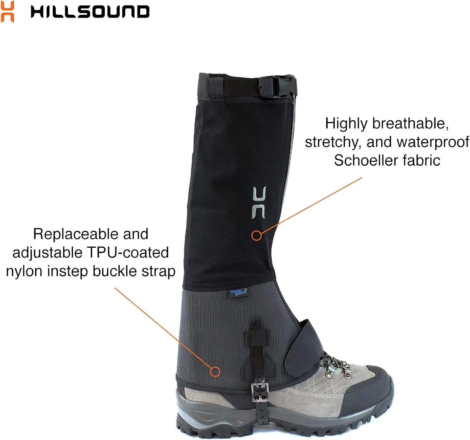 Hillsound Super Armadillo Nano | Unisex Multi-Season Gaiters for Pro Mountaineering & Ice Climbing