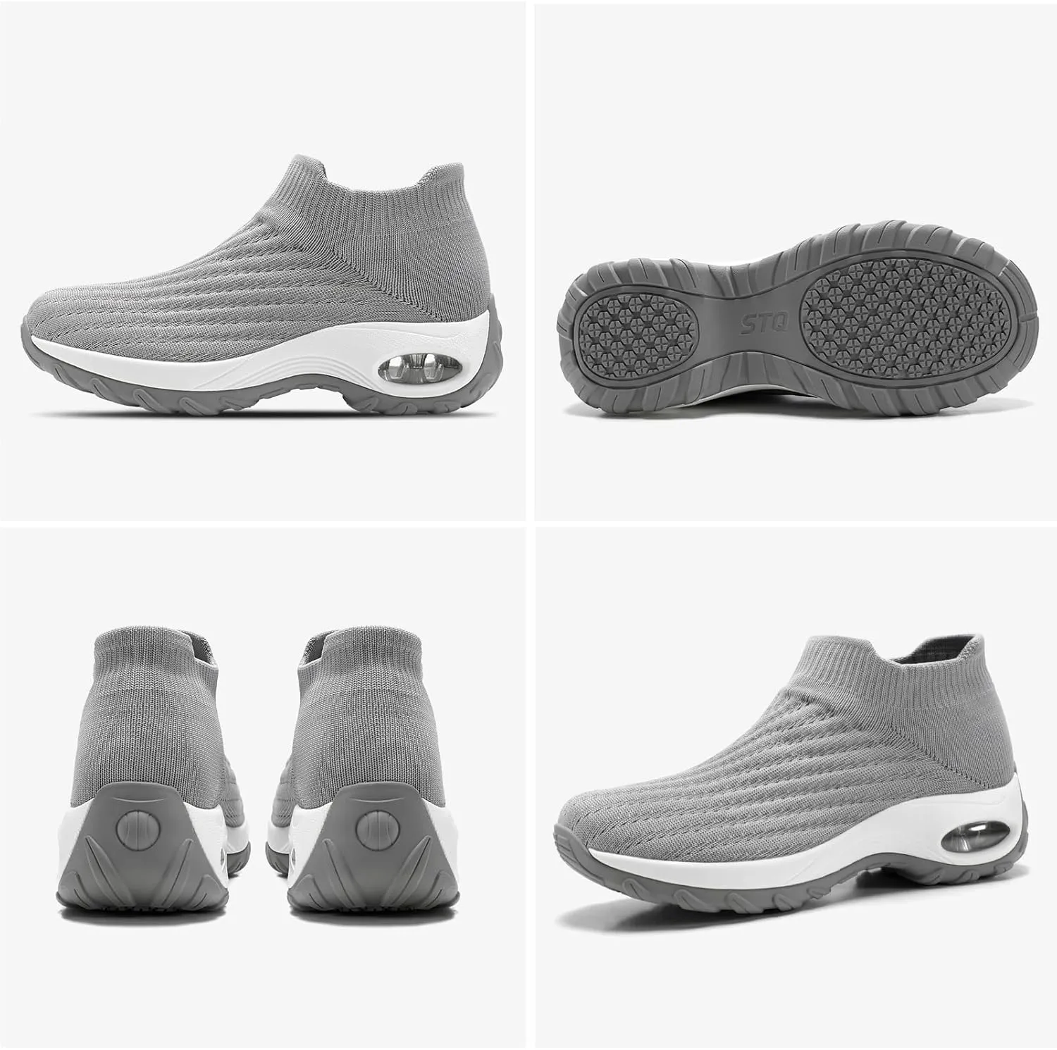 HKR Women's Walking Shoes Arch Support Non Slip Work Shoes Breathable Knit Upper Lightweight for Plantar Fasciitis