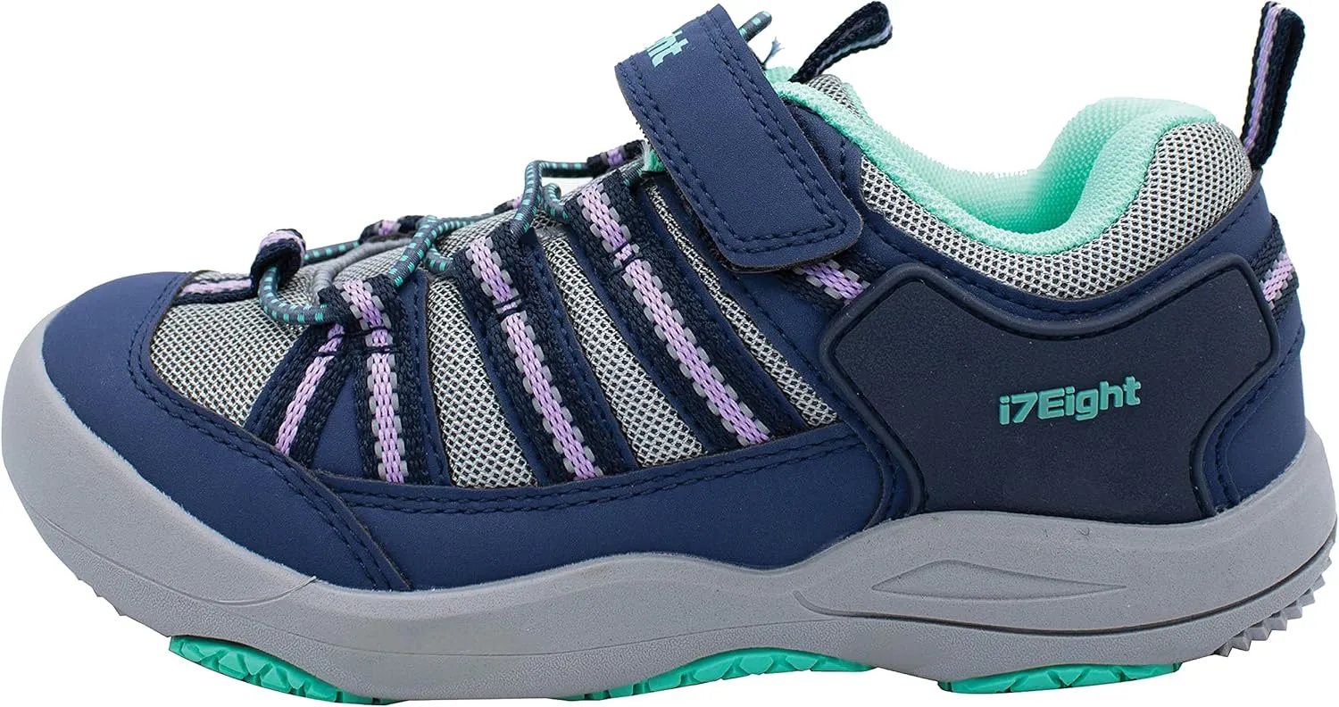 i78 Low Top Kids Boys Sports Hiking Shoes Breathable Synthetic Leather Sneakers Non-Slip Lightweight for Outdoor Running Trekking Trail Walking