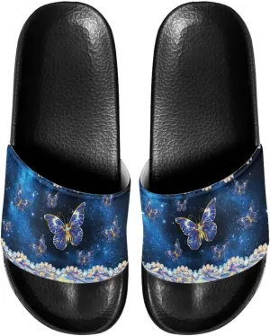 INSTANTARTS Women's Slide Sandals Non-slip Comfortable Bathroom Shower Slippers Slip-on Flip Flops