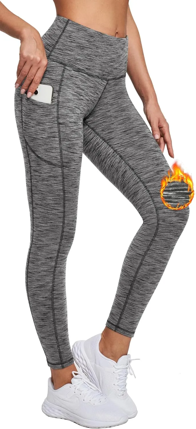 IUGA Fleece Lined Leggings Women Thermal Leggings for Women Winter Warm Tights High Waisted Hiking Yoga Pants with Pockets