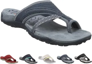 Ivieicip Women Orthopedic Sandals with Arch Support Flip Flops for Plantar Fasciitis Comfort Sandals with Toe Ring Loop
