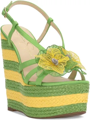 Jessica Simpson Women's VISELA Wedge Sandal, Bright Green, 6.5