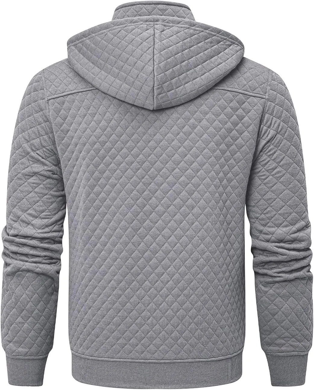 JMIERR Men's Quilted Hoodies Casual Long Sleeve Quarter-Zip Pullover Sweatshirt with Pockets