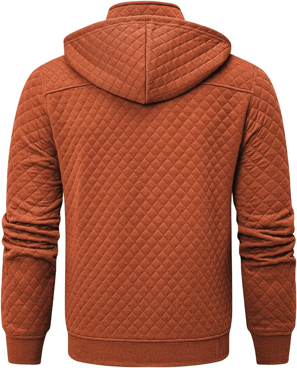 JMIERR Men's Quilted Hoodies Casual Long Sleeve Quarter-Zip Pullover Sweatshirt with Pockets