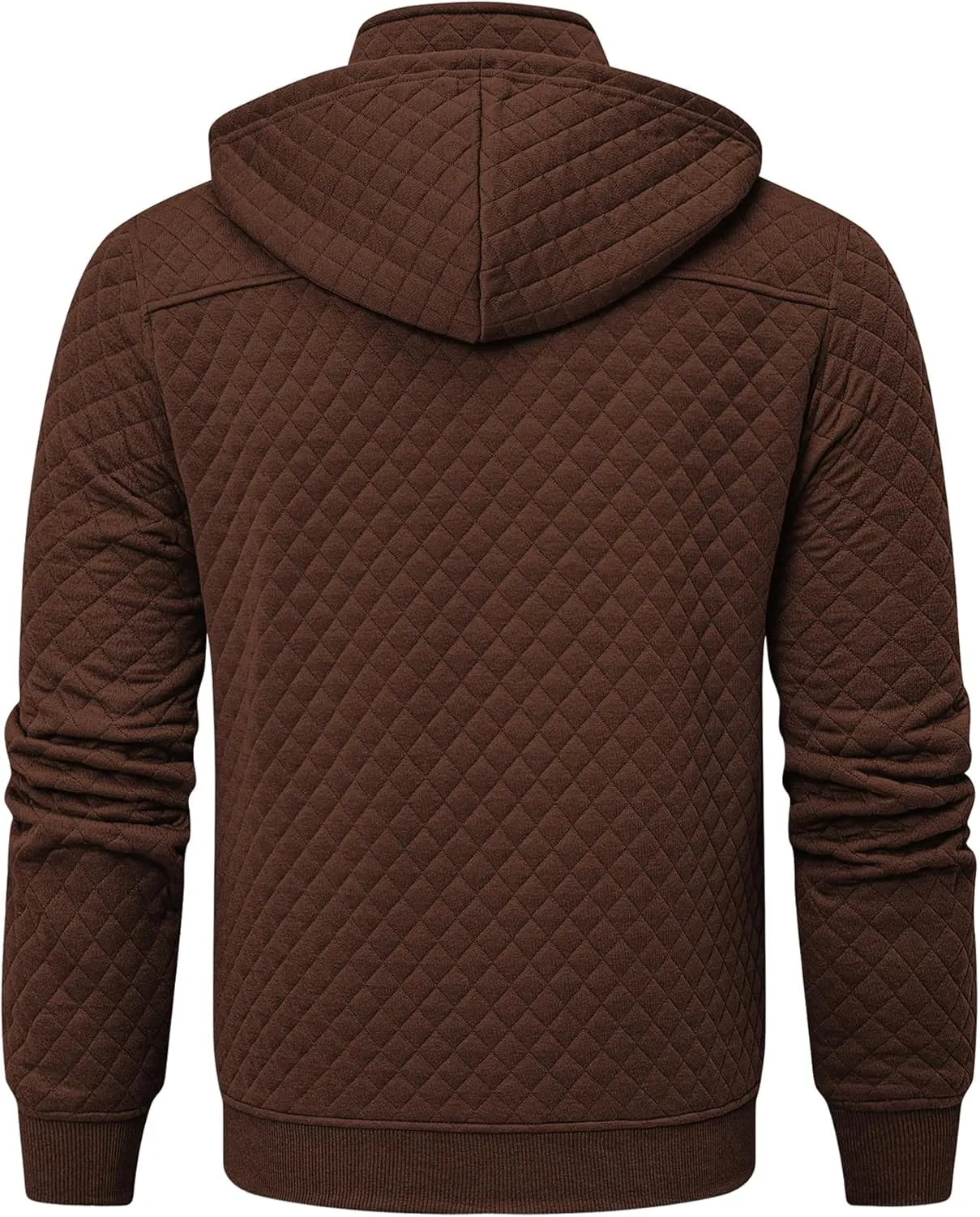 JMIERR Men's Quilted Hoodies Casual Long Sleeve Quarter-Zip Pullover Sweatshirt with Pockets