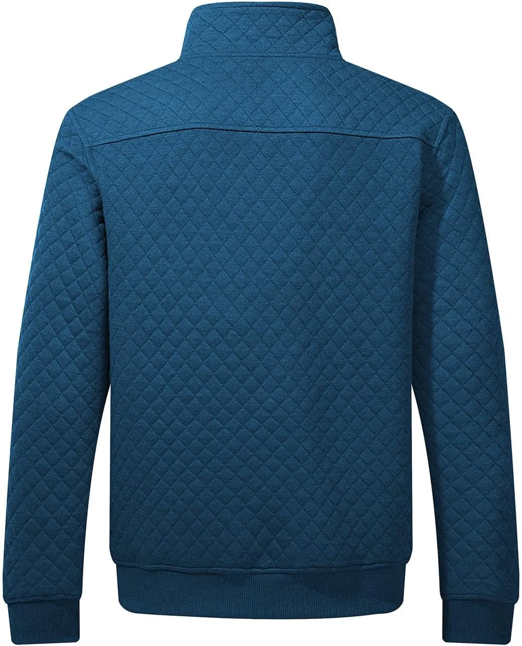 JMIERR Men's Quilted Sweatshirt Casual Long Sleeve Outdoor Stand Collar Button Pullover Sweatshirts