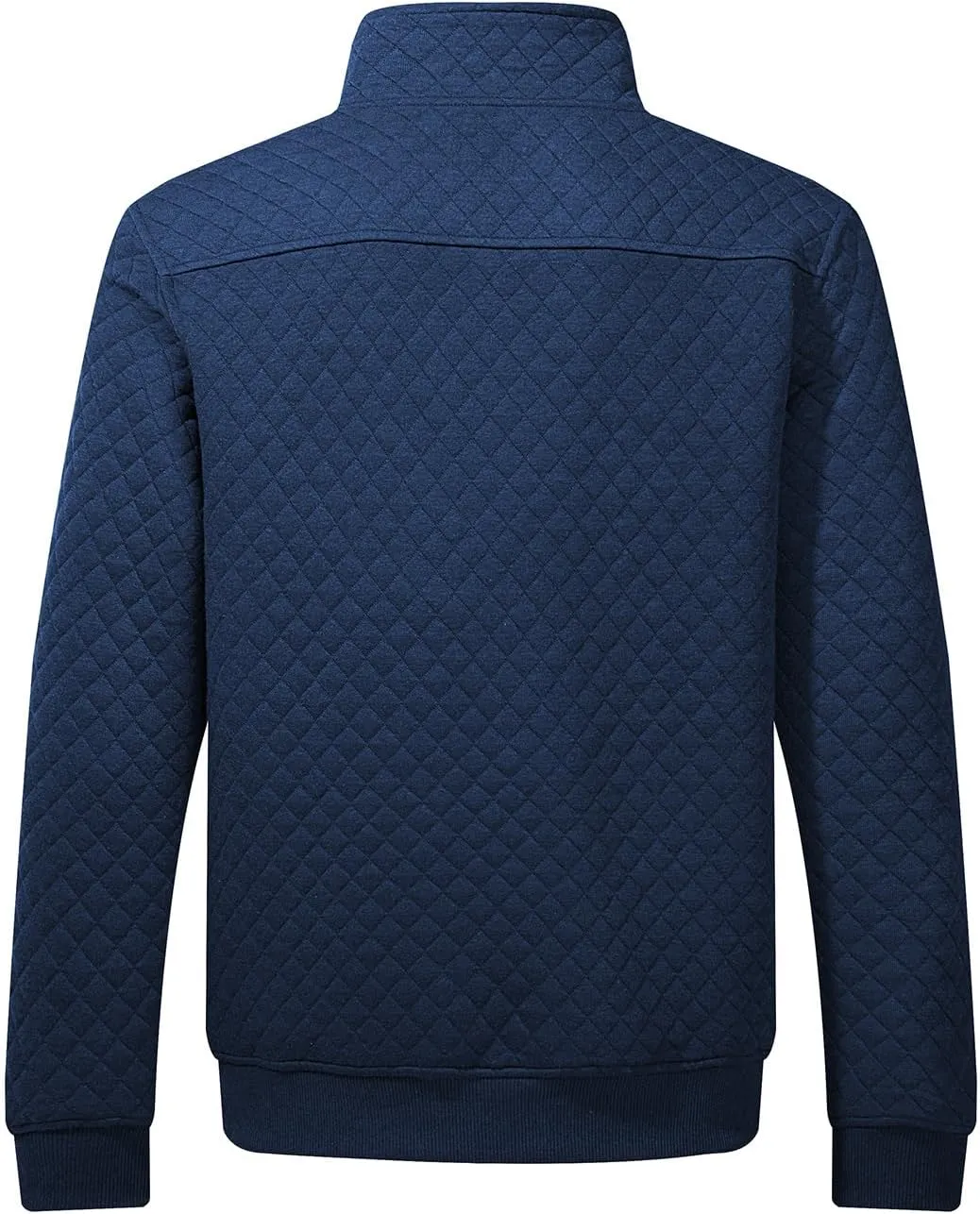 JMIERR Men's Quilted Sweatshirt Casual Long Sleeve Outdoor Stand Collar Button Pullover Sweatshirts