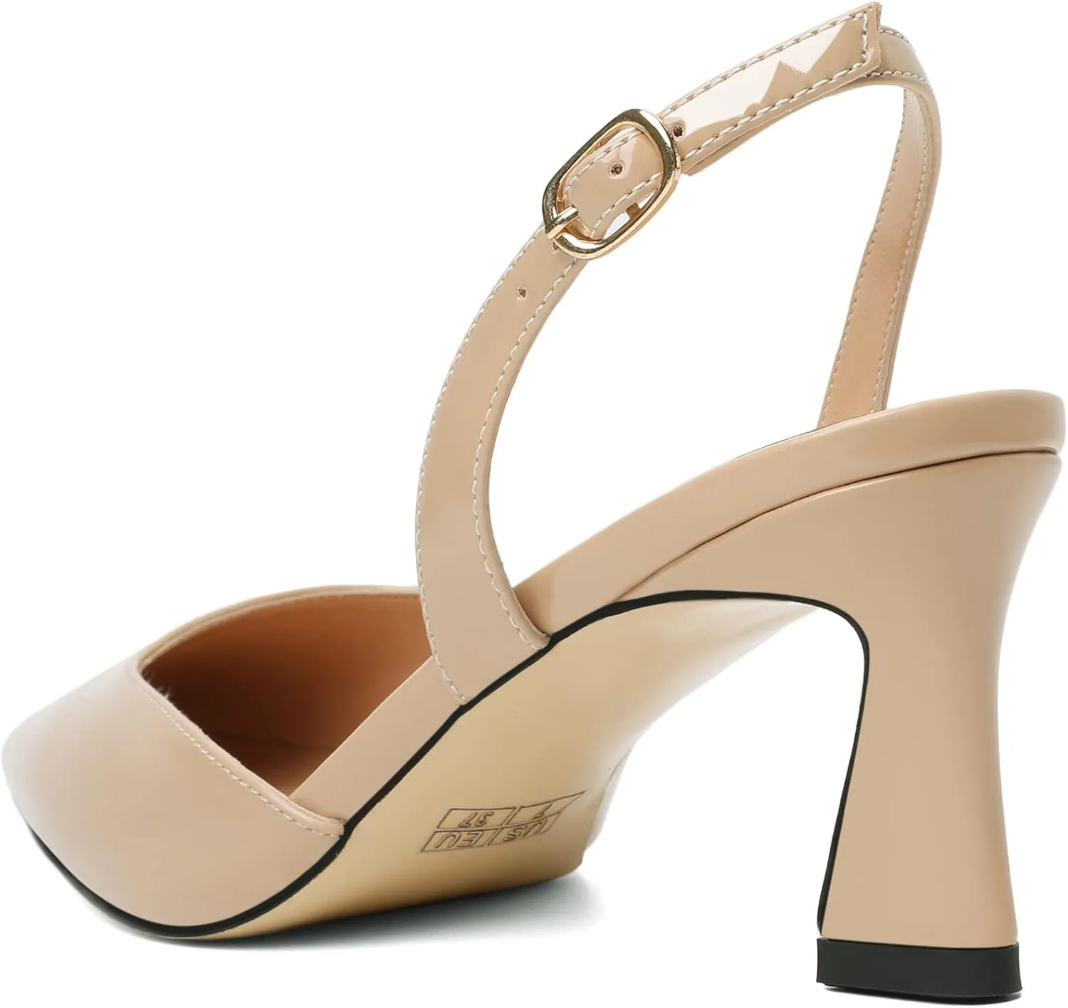 Joseywade Women Slingback Low Kitten Heel Pumps 2.5 Inch Heeled Sandals Closed Toe Ankle Strap Dress Shoes