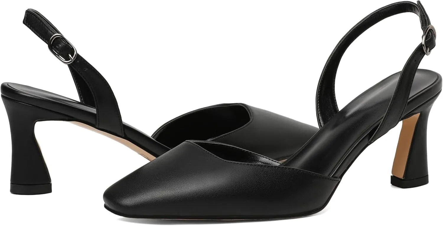 Joseywade Women Slingback Low Kitten Heel Pumps 2.5 Inch Heeled Sandals Closed Toe Ankle Strap Dress Shoes