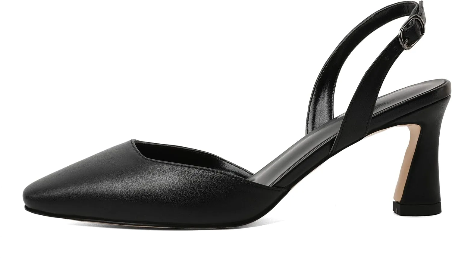 Joseywade Women Slingback Low Kitten Heel Pumps 2.5 Inch Heeled Sandals Closed Toe Ankle Strap Dress Shoes