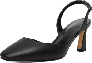 Joseywade Women Slingback Low Kitten Heel Pumps 2.5 Inch Heeled Sandals Closed Toe Ankle Strap Dress Shoes