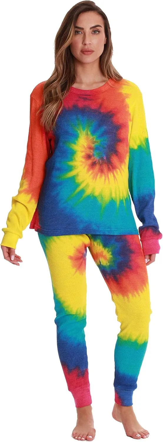 Just Love Tie Dye Mommy and Me Thermal Sets for Women & Children