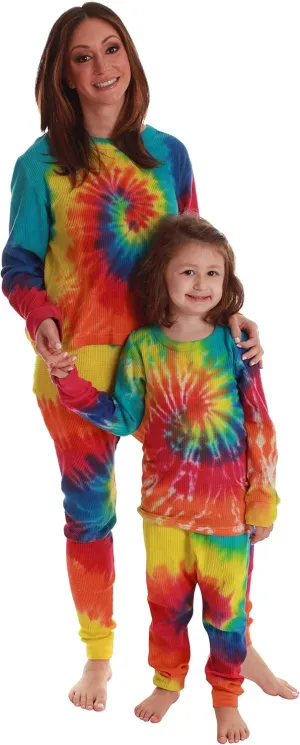 Just Love Tie Dye Mommy and Me Thermal Sets for Women & Children