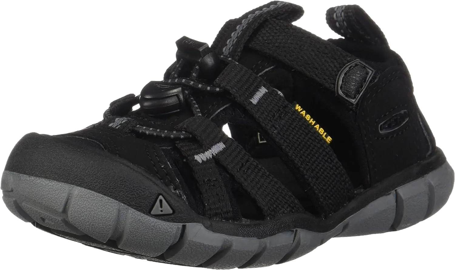 KEEN Seacamp 2 CNX Closed Toe Sandals, Black/Steel Grey, 12 US Unisex Big Kid
