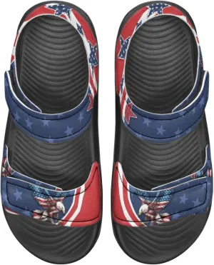Kids Sandals Cartoon Car Print Athletic Sandals for Boys US 5 Causal Summer Sport Shoes with Adjustable Strap for Hiking Walking Beach Pool