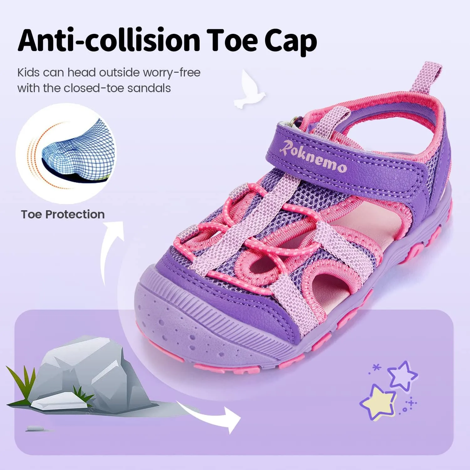 Kids Sandals for Boys & Girls - Athletic Closed-Toe Toddler Water Shoes - Perfect for Summer Beach Hiking Outdoor Sports Unisex Child Sandals (Toddler/Little Kid)