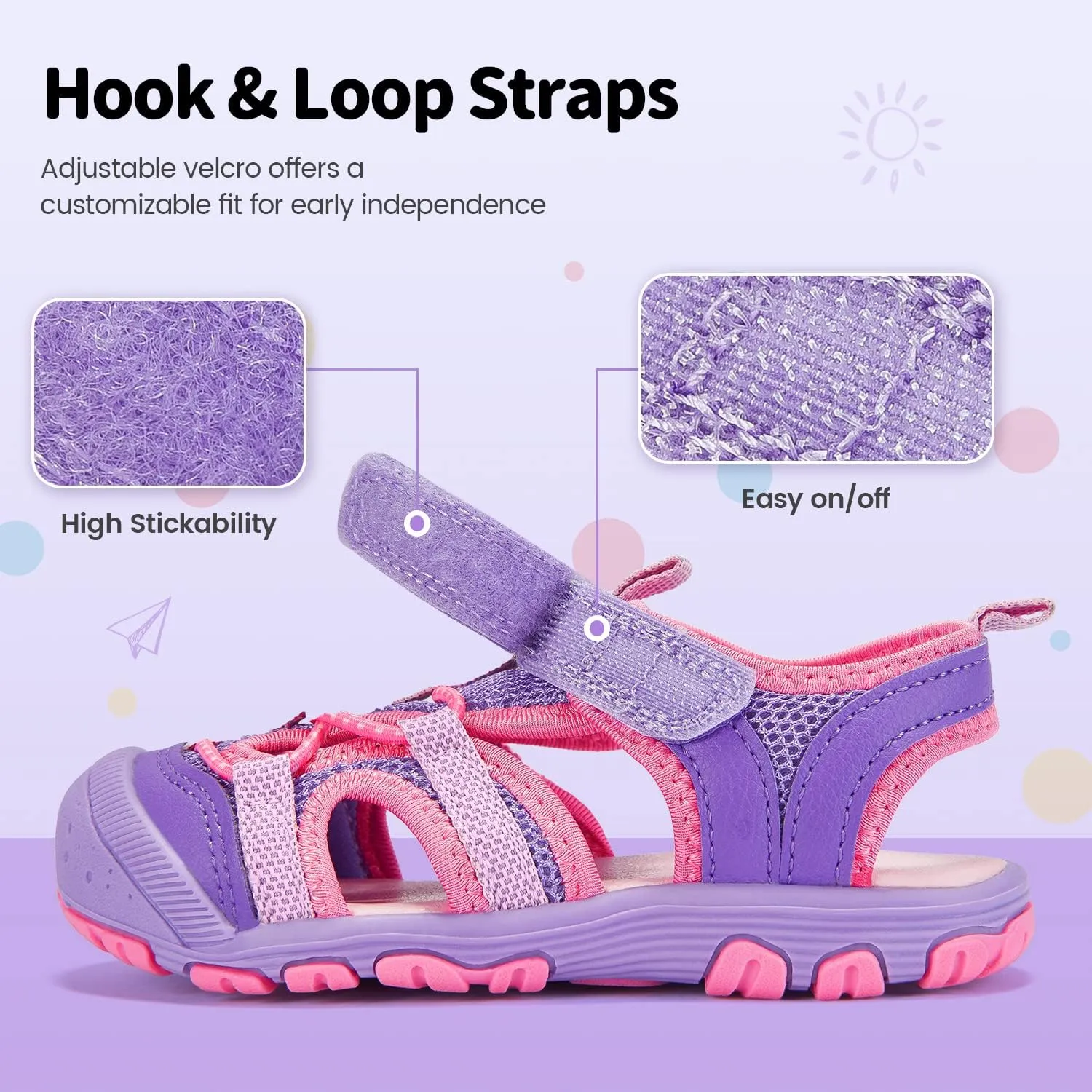 Kids Sandals for Boys & Girls - Athletic Closed-Toe Toddler Water Shoes - Perfect for Summer Beach Hiking Outdoor Sports Unisex Child Sandals (Toddler/Little Kid)