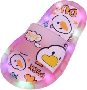 Kids Toddler Light Up Slippers Boys Girls Shoes Cloud Slides Soft Sole Cartoon Sandals Beach Pool (Pink, 9 Toddler)