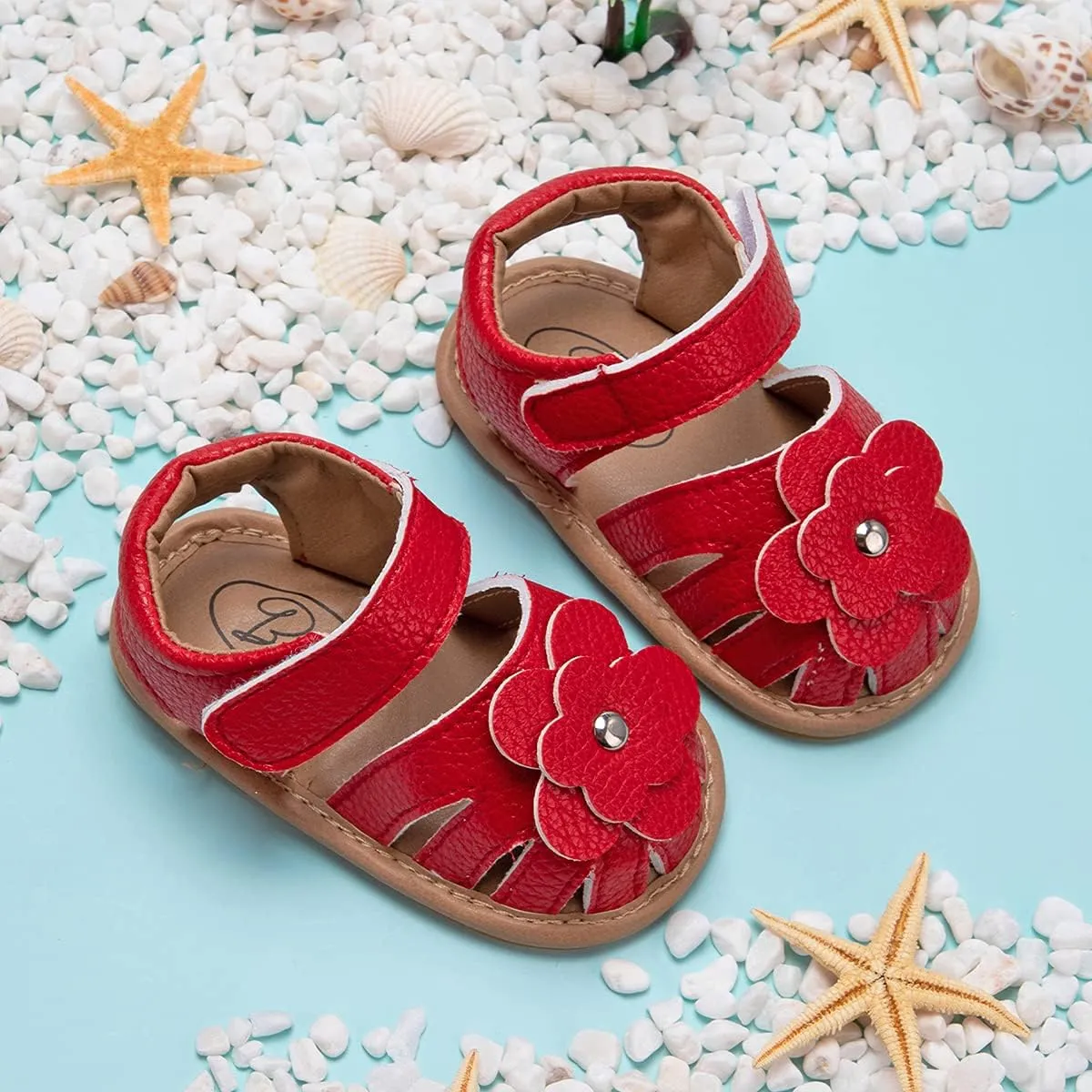 KIDSUN Baby Infant Girls Boys Sandals Non Slip Rubber Sole Summer Beach Outdoor First Walker Crib Shoes
