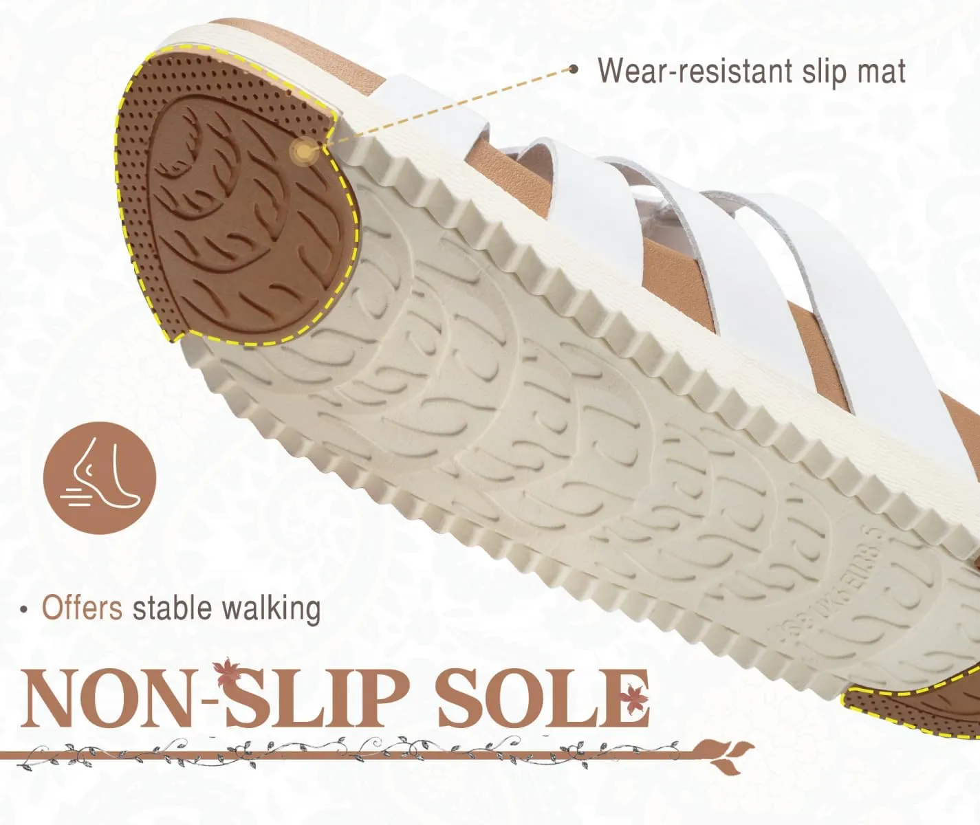KuaiLu Gladiator Sandals for Women with Comfortable Arch Support Summer Beach Walking Fisherman Slides Boho Outfits Slip on Cushion Shoes Indoor Outdoor